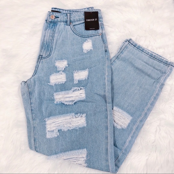 High-Rise Distressed Jeans — NWT - Picture 2 of 4